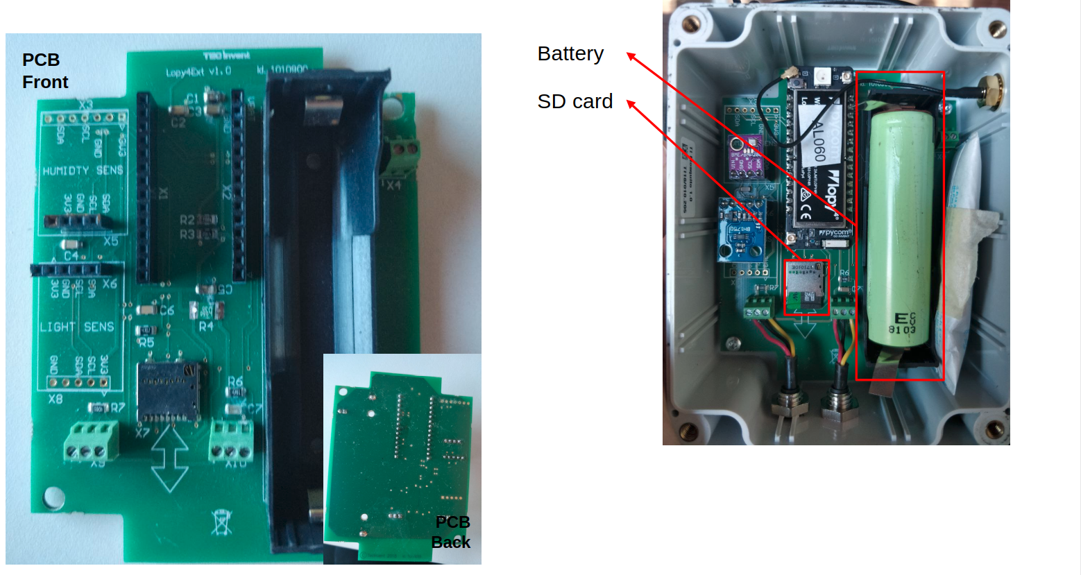 Battery and SD card
